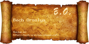 Bech Orsolya névjegykártya